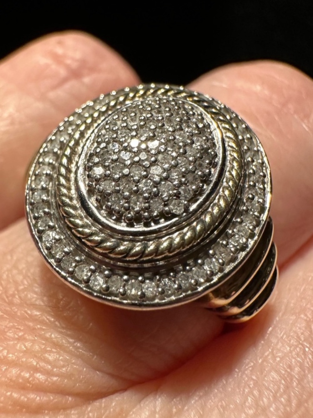 JWBR Sterling Silver Diamond Pave Ring ๐ - Picture 2 of 10